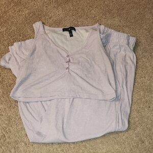 Derek Heart Purple Buttoned Relaxed Tank Top Pajamas